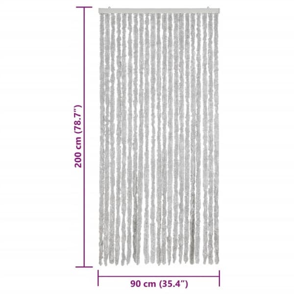 vidaXL Hyönteisverho harmaa 90x200 cm chenille