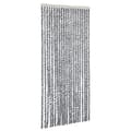 Miniatyrbillede 3 af 8: vidaXL flueforhæng 90x200 cm chenille grå + sort og hvid