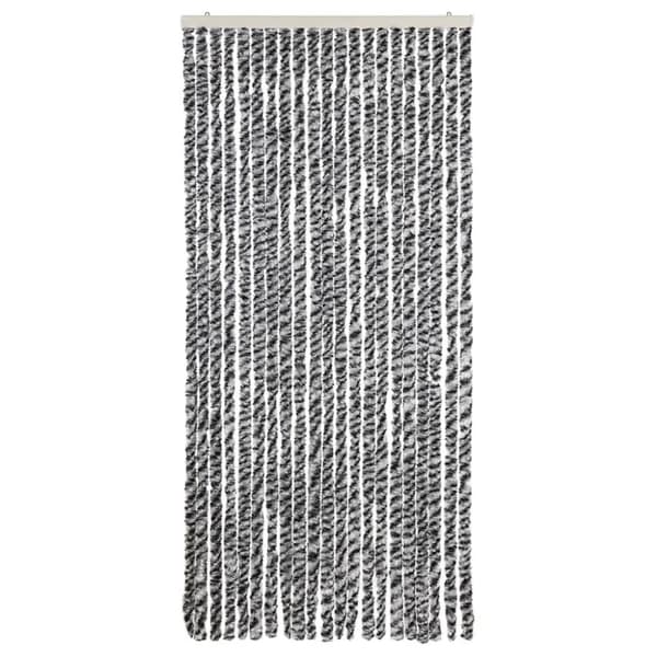 vidaXL flueforhæng 90x200 cm chenille grå + sort og hvid