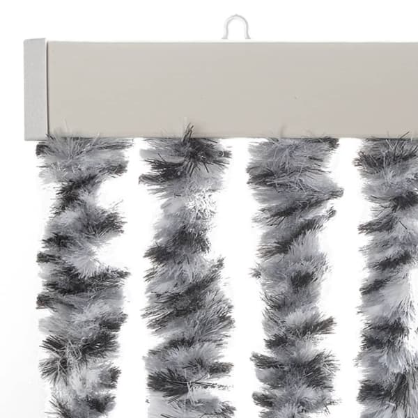 vidaXL flueforhæng 90x200 cm chenille grå + sort og hvid