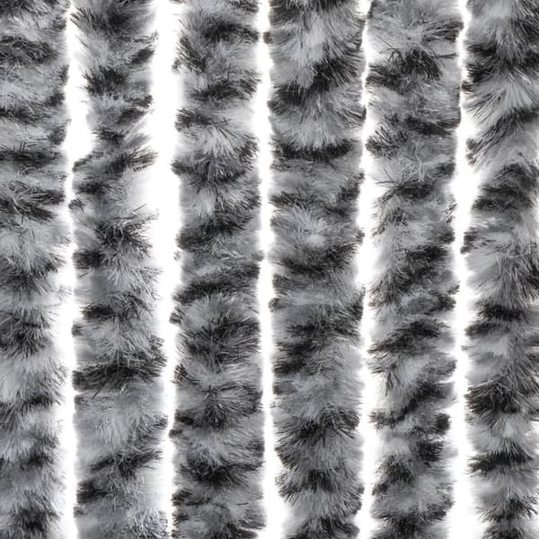 vidaXL flueforhæng 90x200 cm chenille grå + sort og hvid