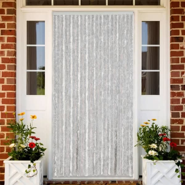 flueforhæng 90x200 cm chenille grå