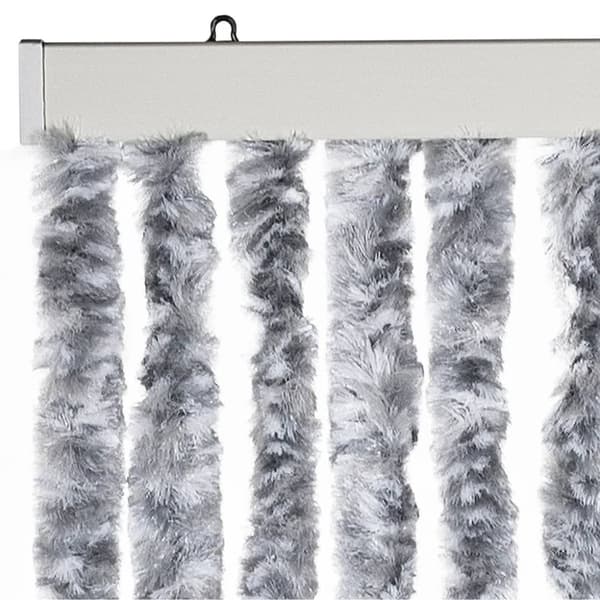 flueforhæng 100x230 cm chenille grå og hvid