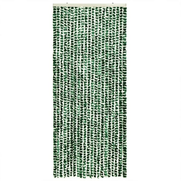 Insektsgardin grön och vit 56x200 cm chenille