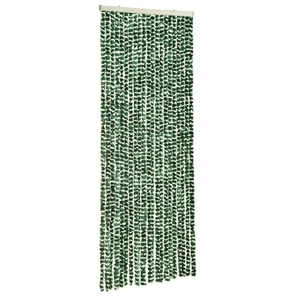 Insektsgardin grön och vit 56x200 cm chenille