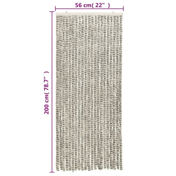 Hyönteisverho vaalean- ja tummanharmaa 56x200 cm chenille