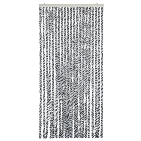 Insektsgardin grå och svart och vit 56x200 cm chenille
