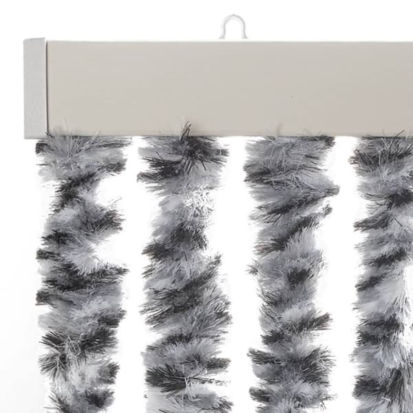 Insektsgardin grå och svart och vit 56x200 cm chenille