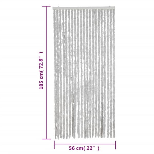 flueforhæng 56x185 cm chenille grå