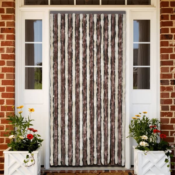 flueforhæng 100x200 cm chenille beige og lysebrun