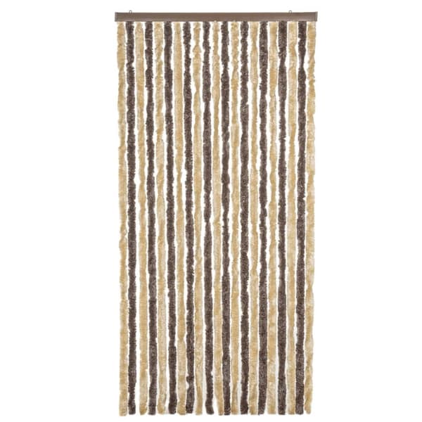 Insektsgardin mörkbrun och beige 100x230 cm chenille