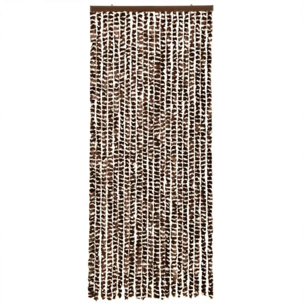 flueforhæng 90x200 cm chenille brun og hvid
