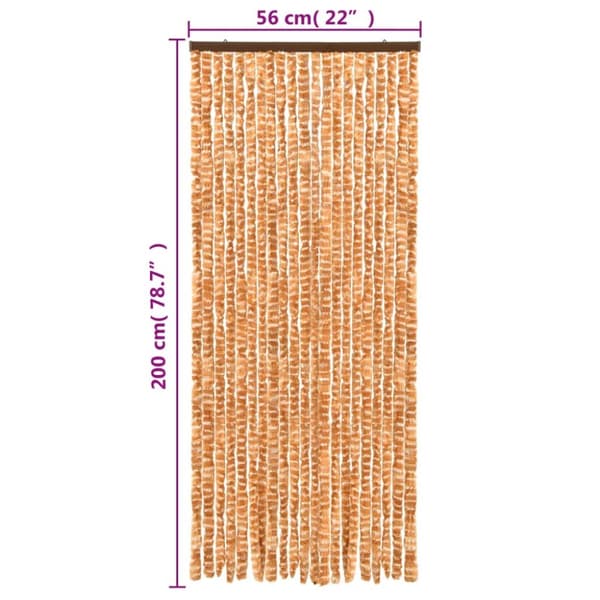 Insektsgardin ockra och vit 56x200 cm chenille
