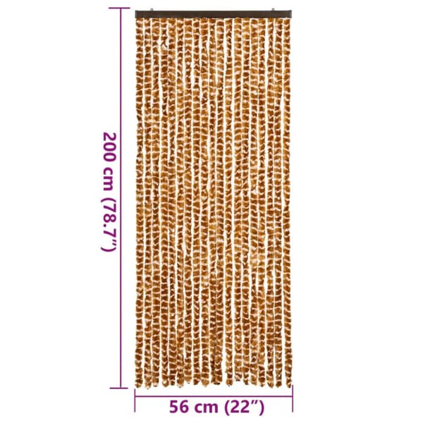 Insektsgardin ockra och vit 56x200 cm chenille