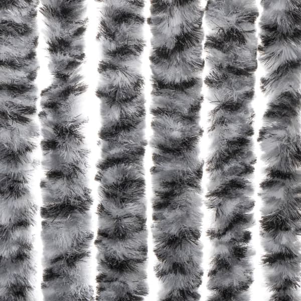 Insektsgardin grå och svart och vit 100x200 cm chenille