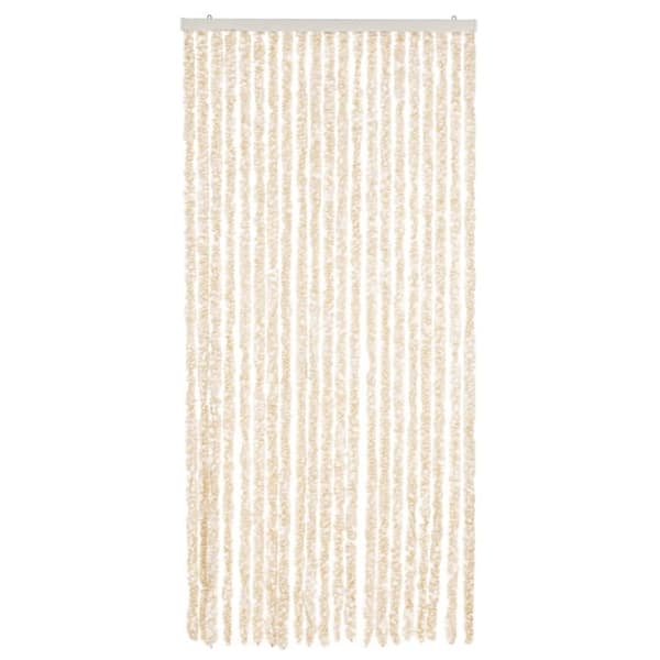 flueforhæng 56x185 cm chenille beige og hvid