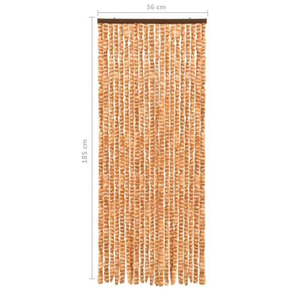 Insektsdraperi ockra och vit 56x185 cm chenille