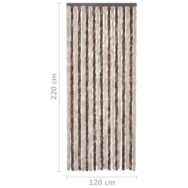 Insektsdraperi beige och ljusbrun 118x220 cm chenille