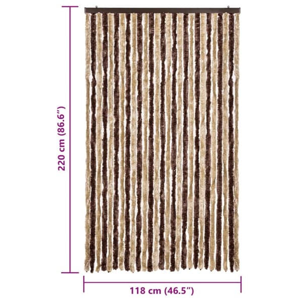 Insektsdraperi beige och ljusbrun 118x220 cm chenille