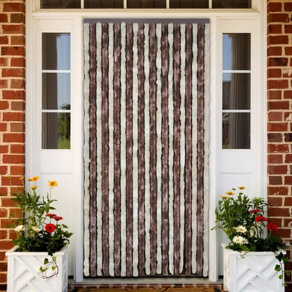 Insektsdraperi beige och ljusbrun 118x220 cm chenille