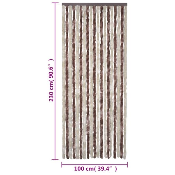 Hyönteisverho beige ja vaaleanruskea 100x230 cm chenille