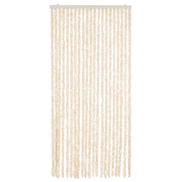Insektsgardin beige och vit 56x200 cm chenille