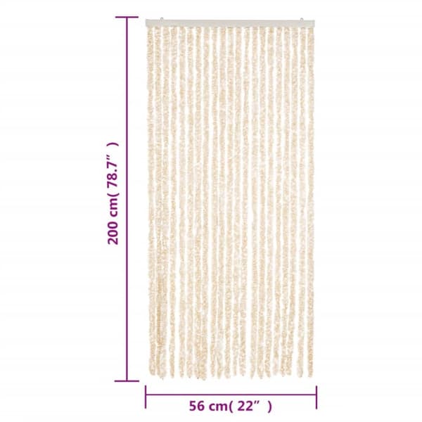 Insektsgardin beige och vit 56x200 cm chenille