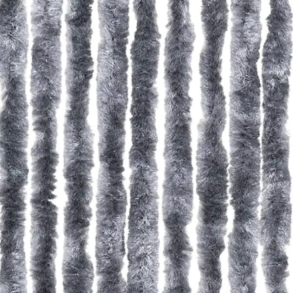 flueforhæng 100x230 cm chenille sølvfarvet