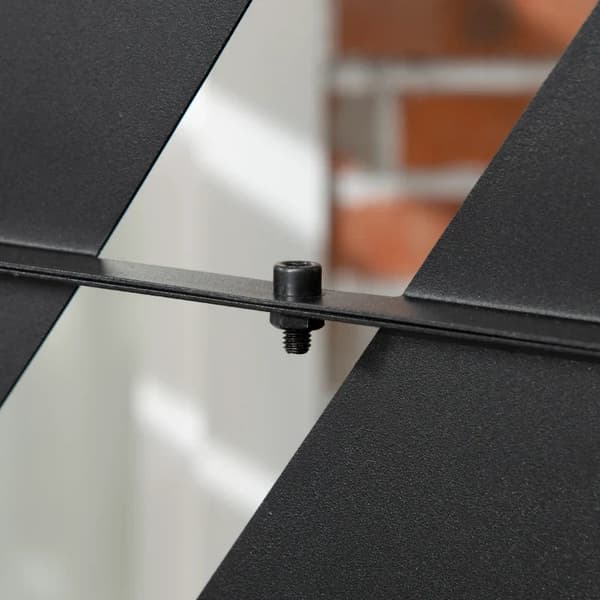 Rootz Outdoor Privacy Screen - Maalattu teräsrunko - Palmulehti - Silhouette Design - Musta - 122L x 45W x 198K cm