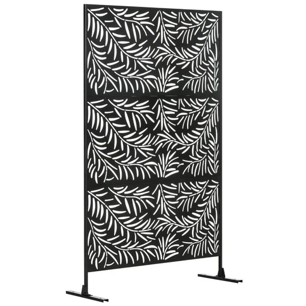 Rootzin säänkestävä terässuoja - laajennusruuvit - metallinen ulkojakaja - puutarhan yksityisyyspaneeli - patio-allaskylpytynnyri - musta - 122 cm x 4