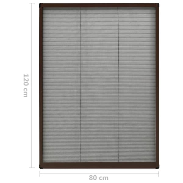 vidaXL Laskostettu hyönteisverkko ikkunaan 80x120 cm alumiini ruskea -  Hyönteissuojat