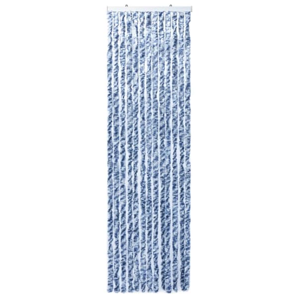 vidaXL insektgardin 90x200 cm chenille blå og hvid - Netskærme til vinduer