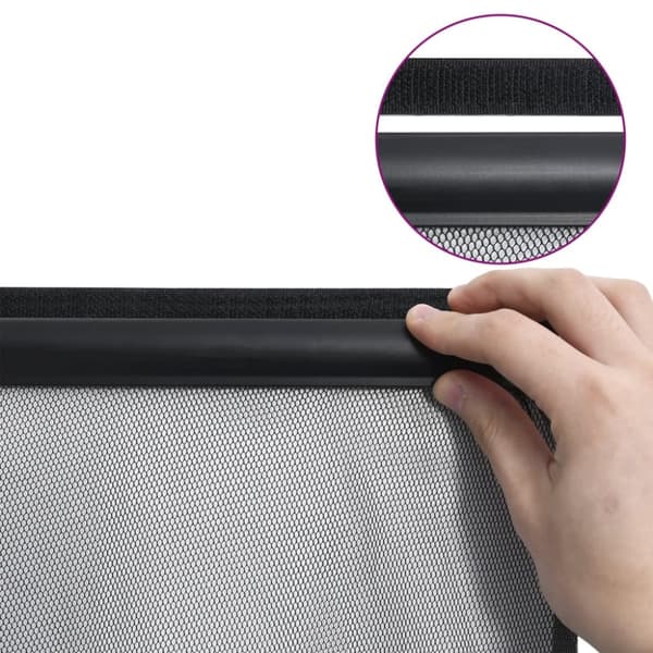 vidaXL Insektsnät med 10 lameller för dörr svart 240x240 cm -  Myggnät för fönster