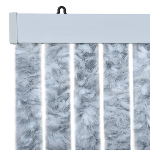 vidaXL Insektsdraperi vit och grå 90x200 cm chenille - Myggnät för fönster