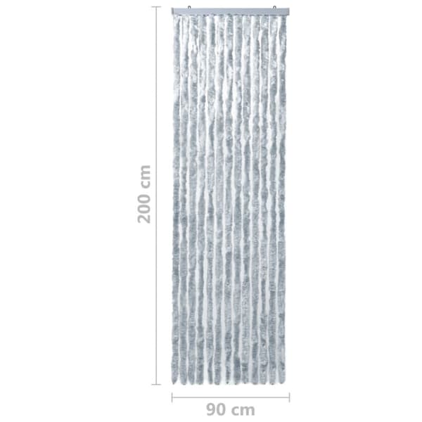 vidaXL Insektsdraperi vit och grå 90x200 cm chenille -  Myggnät för fönster