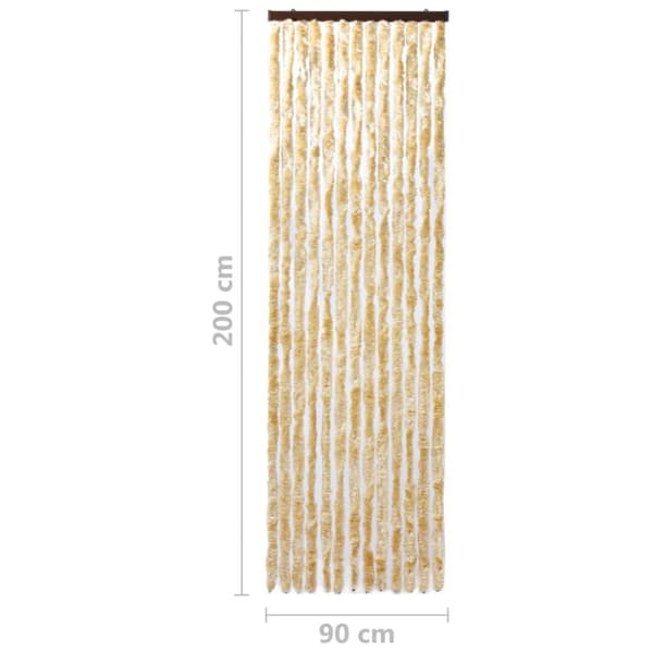 vidaXL Insektsdraperi beige 90x200 cm chenille - Myggnät för fönster