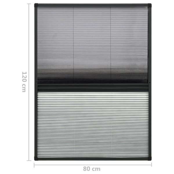 vidaXL Plisserat insektsnät med jalusi för fönster 80x120 cm aluminium -  Myggnät för fönster