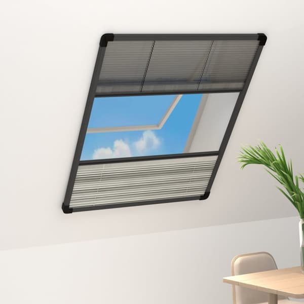 vidaXL Plisserat insektsnät med jalusi för fönster 80x120 cm aluminium -  Myggnät för fönster