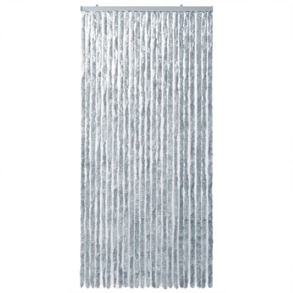vidaXL flueforhæng 100x200 cm chenille grå og hvid -  Netskærme til vinduer