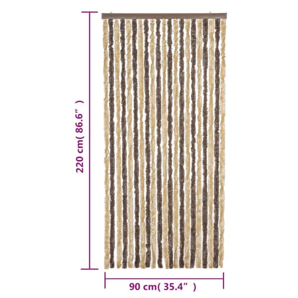 vidaXL Hyönteisverho tummanruskea ja beige 90x220 cm chenille -  Hyönteissuojat