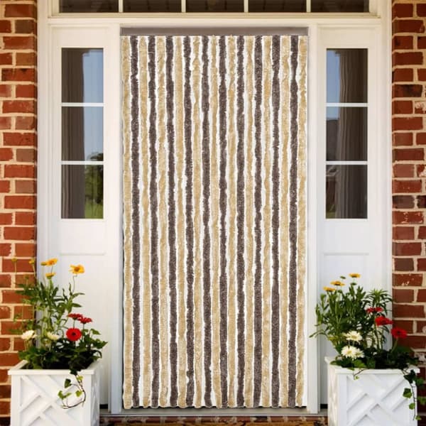 vidaXL Insektsgardin mörkbrun och beige 90x220 cm chenille -  Myggnät för fönster
