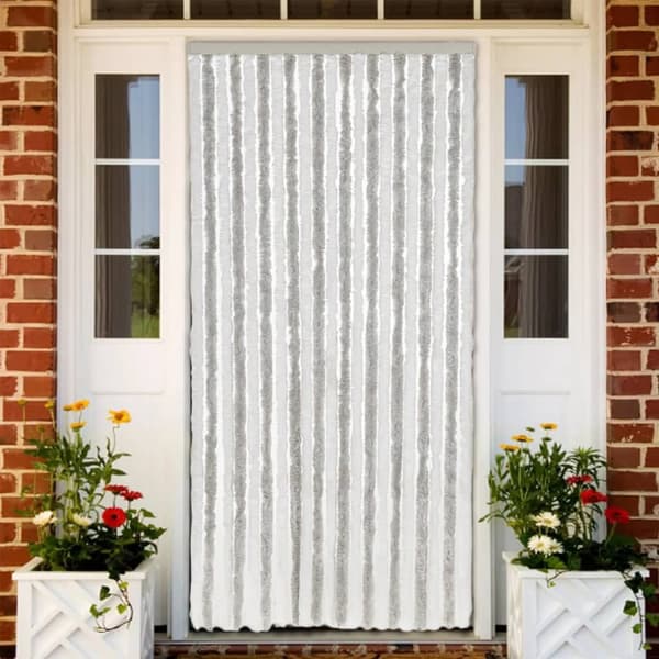 vidaXL Insektsgardin ljusgrå och vit 100x220 cm chenille -  Myggnät för fönster