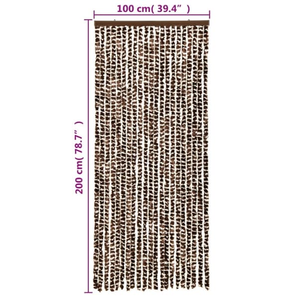 vidaXL Insektsgardin brun och vit 100x200 cm chenille -  Myggnät för fönster