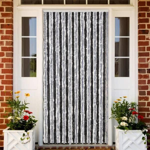 vidaXL Insektsgardin grå och svart 100x220 cm chenille -  Myggnät för fönster