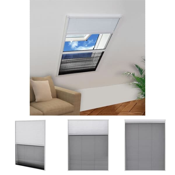 The Living Store Plisserat insektsnät med jalusi för fönster 80x100 cm aluminium -  Myggnät för fönster
