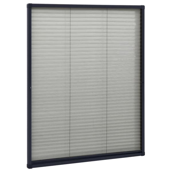 The Living Store Plisserat insektsnät för fönster aluminium antracit 60x80cm -  Myggnät för fönster