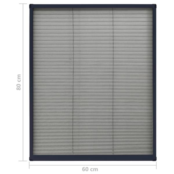 The Living Store Plisserat insektsnät för fönster aluminium antracit 60x80cm -  Myggnät för fönster