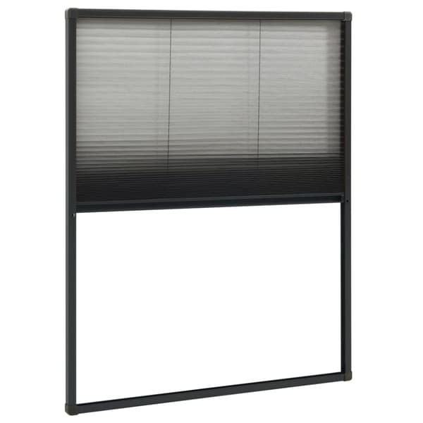 The Living Store Plisserat insektsnät för fönster antracit 80x100 cm aluminium -  Myggnät för fönster