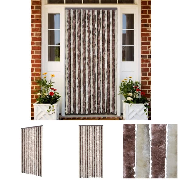The Living Store insektgardin beige og lysebrun 100 x 220 cm chenille -  Netskærme til vinduer
