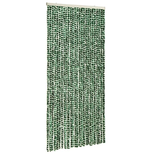 The Living Store insektgardin 100x220 cm chenille grøn og hvid -  Netskærme til vinduer